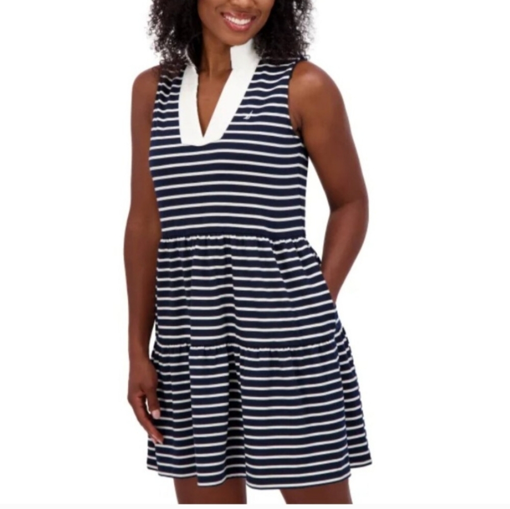 New Preppy Sundress Knit Blue White Stripes Striped XXL 2XL 2X Designer Nautical